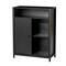 Glitzhome® 32" Black Double Door Modern Storage Floor Cabinet
